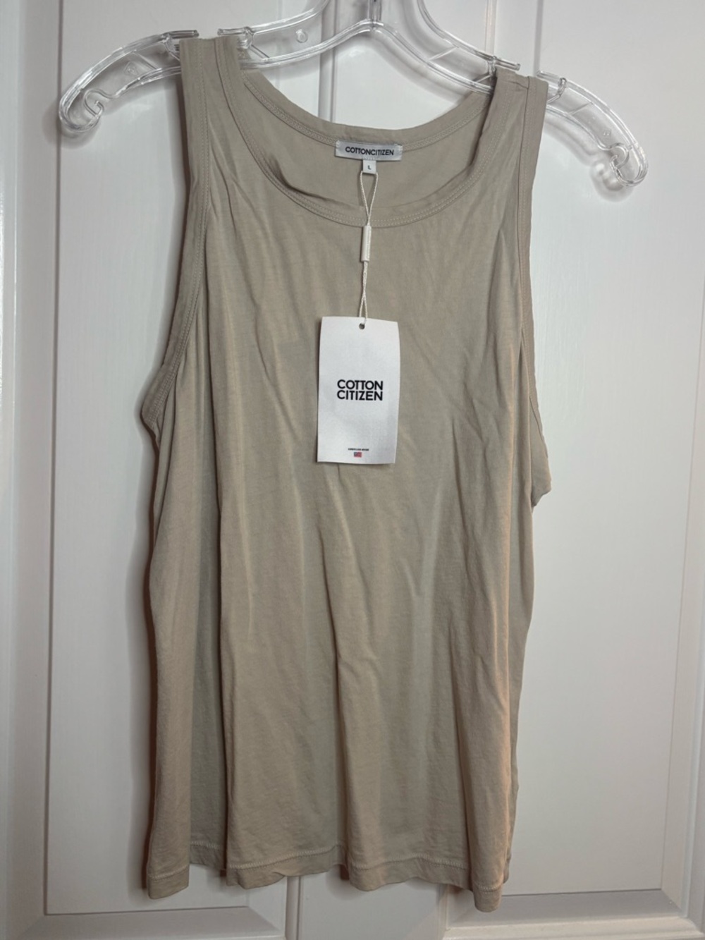 NWT Cotton Citizen Standard Tank Top in Light Beige size L